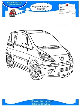 Çocuklar İçin Peugeot Boyama Sayfaları 